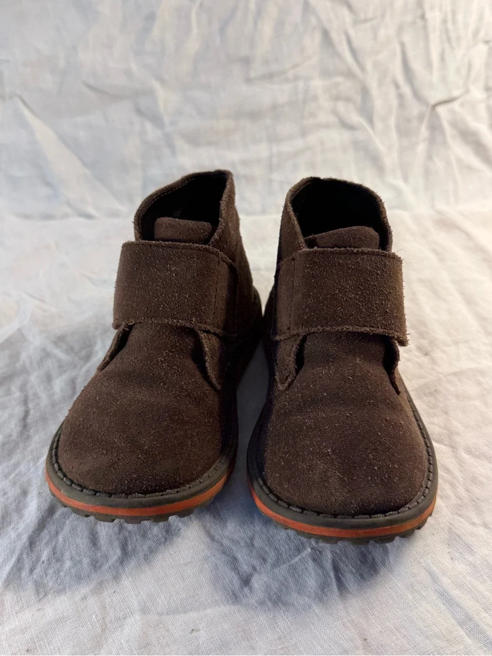 Umi Brown Suede Kids Boots with Velcro Strap